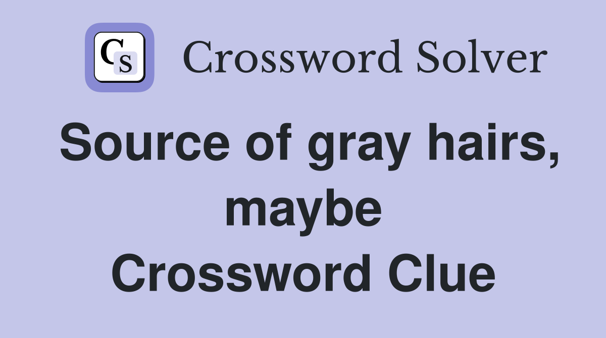 Source of gray hairs, maybe Crossword Clue