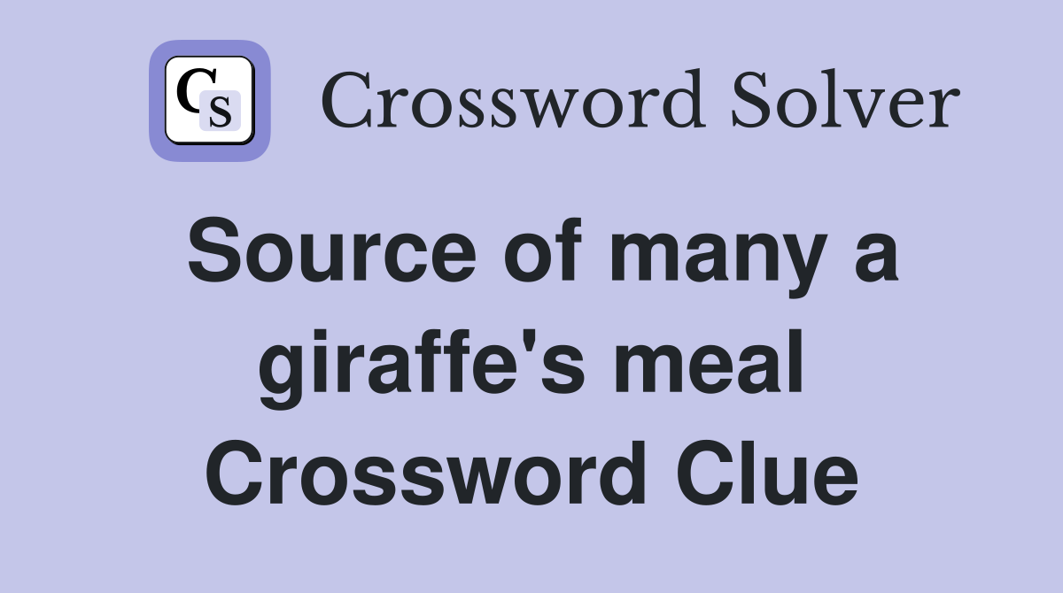 Source of many a giraffe's meal Crossword Clue