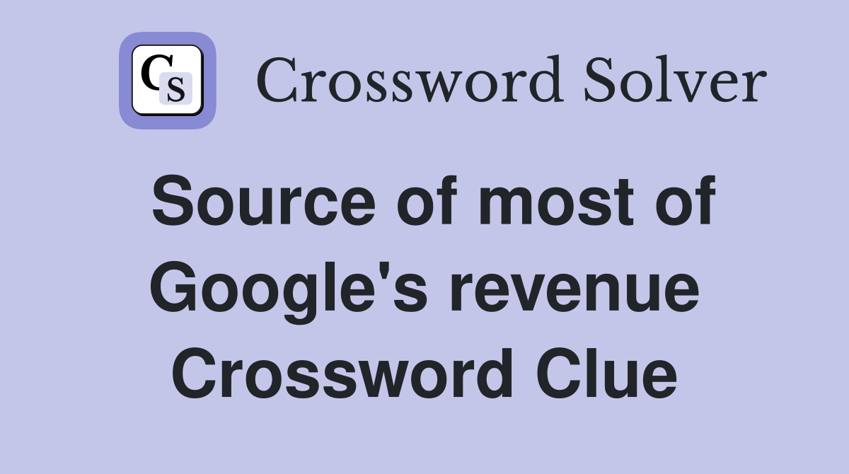 Source of most of Google's revenue Crossword Clue