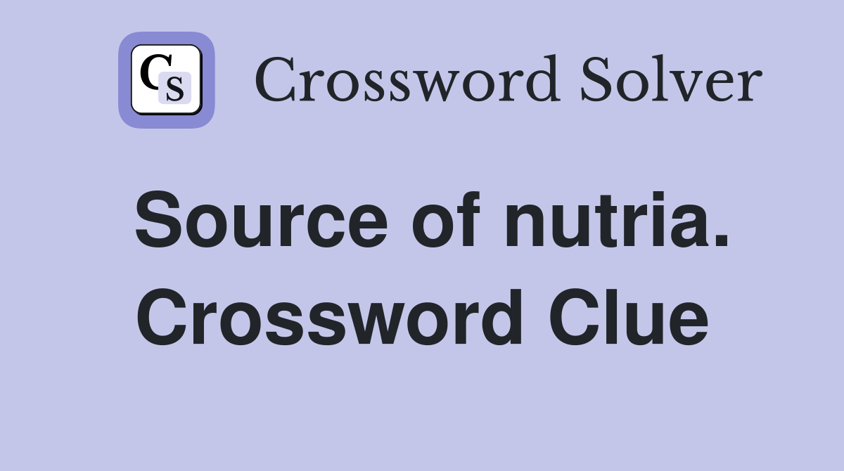 Source of nutria. Crossword Clue