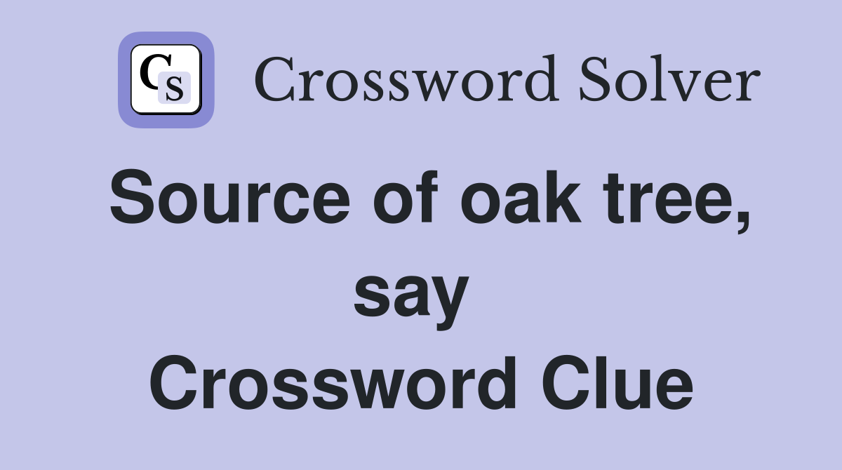 Source of oak tree, say  Crossword Clue