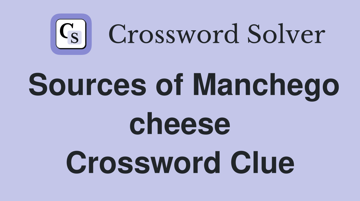Sources of Manchego cheese Crossword Clue
