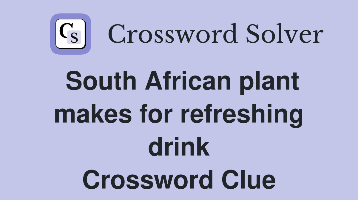 South African plant makes for refreshing drink Crossword Clue