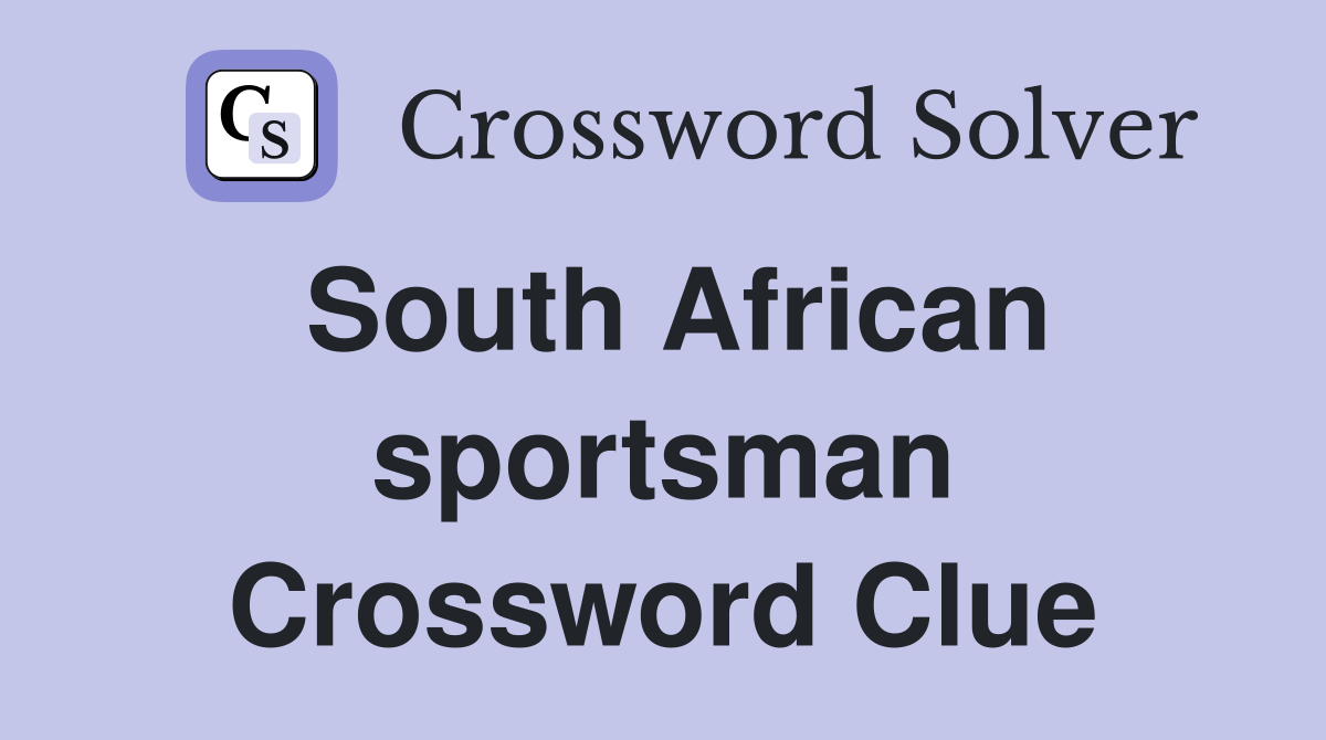 South African sportsman Crossword Clue