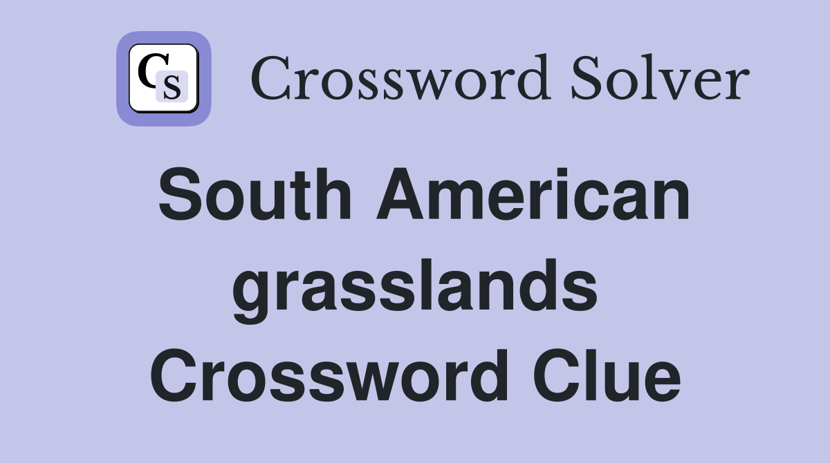 South American grasslands Crossword Clue