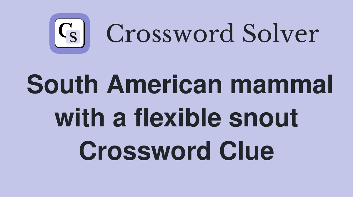 South American mammal with a flexible snout Crossword Clue