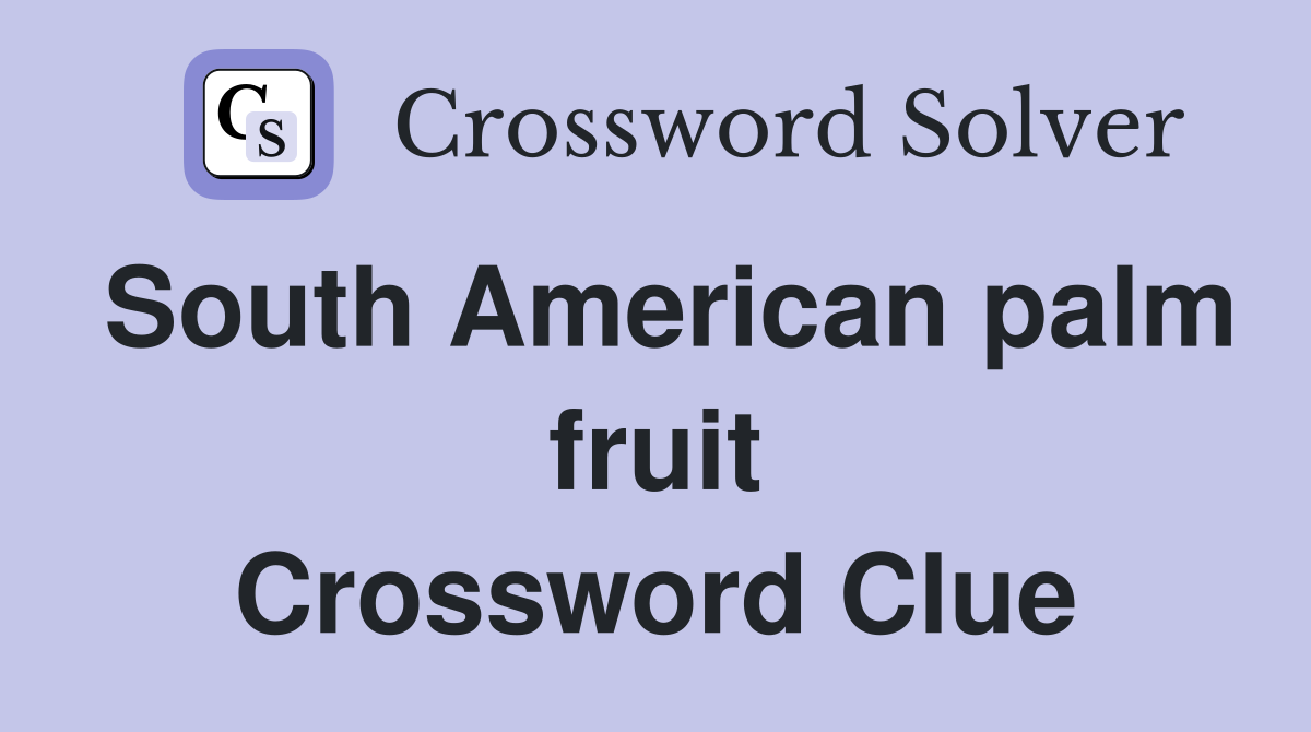 South American palm fruit Crossword Clue