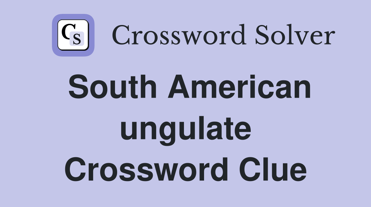 South American ungulate Crossword Clue