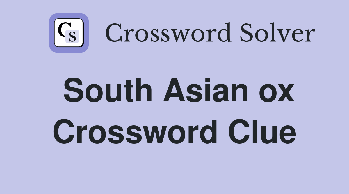 South Asian ox Crossword Clue
