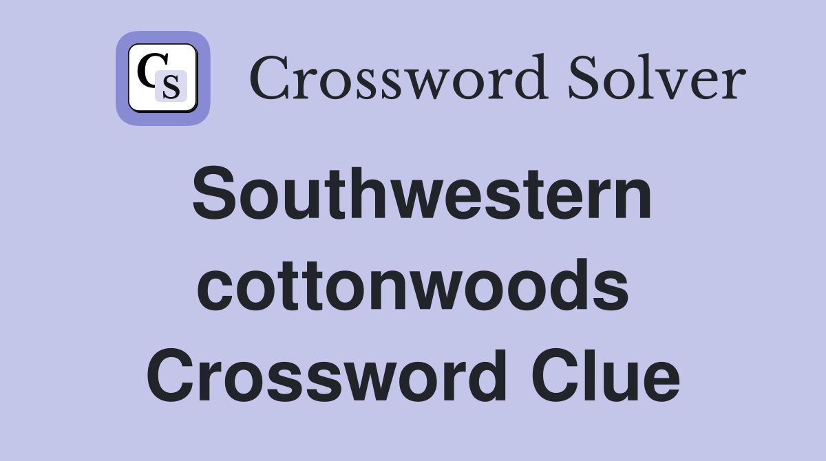 Southwestern cottonwoods Crossword Clue