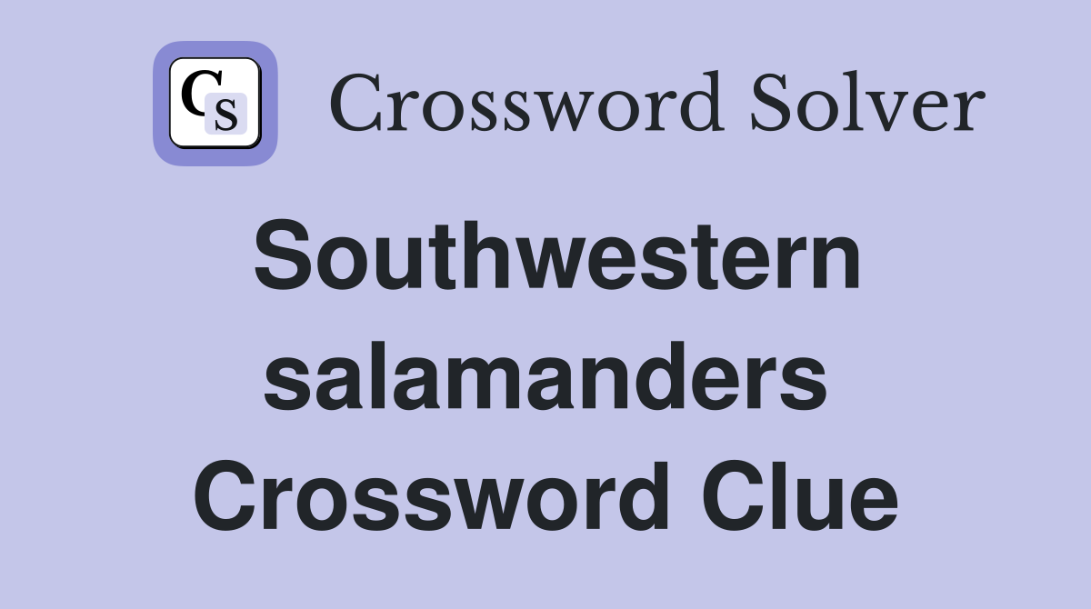Southwestern salamanders Crossword Clue