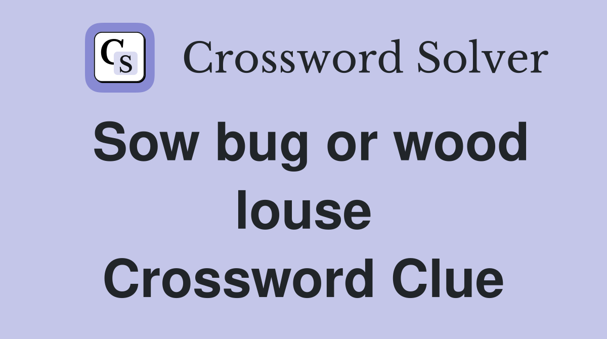 Sow bug or wood louse Crossword Clue