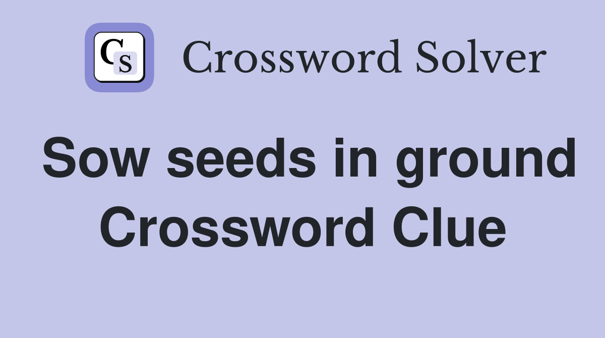 Sow seeds in ground Crossword Clue
