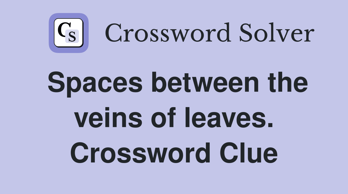 Spaces between the veins of leaves. Crossword Clue