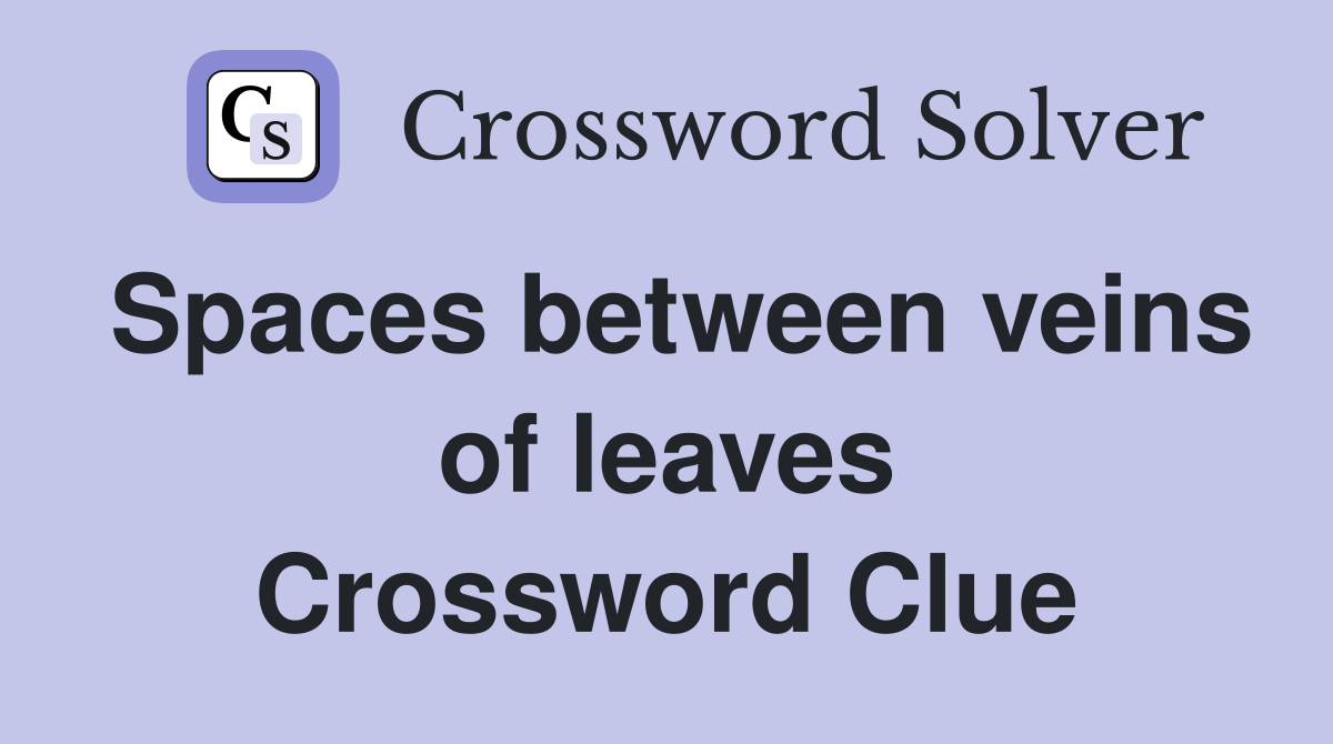 Spaces between veins of leaves Crossword Clue