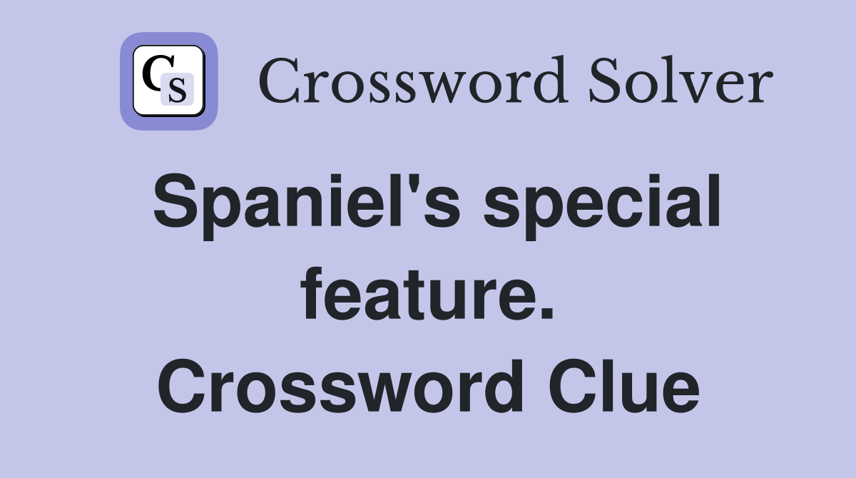 Spaniel's special feature. Crossword Clue