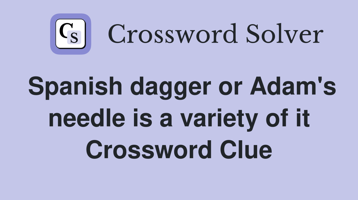 Spanish dagger or Adam's needle is a variety of it Crossword Clue
