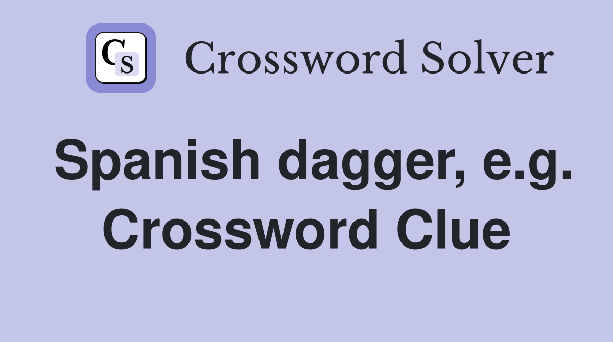 Spanish dagger, e.g. Crossword Clue