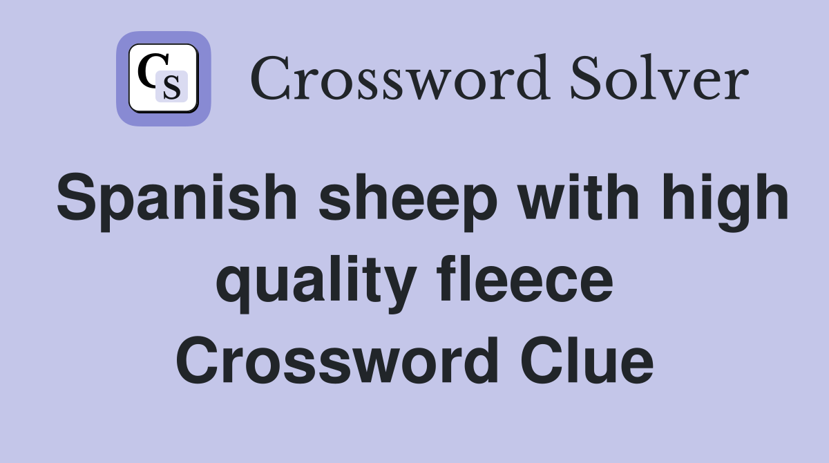 Spanish sheep with high quality fleece Crossword Clue