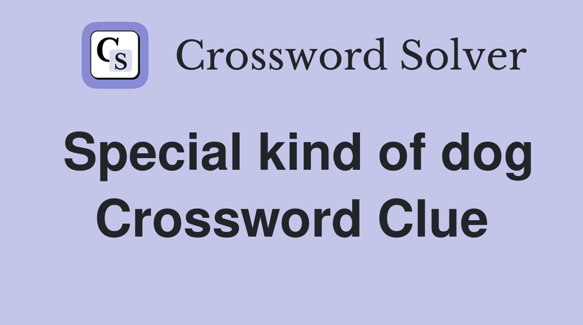 Special kind of dog Crossword Clue