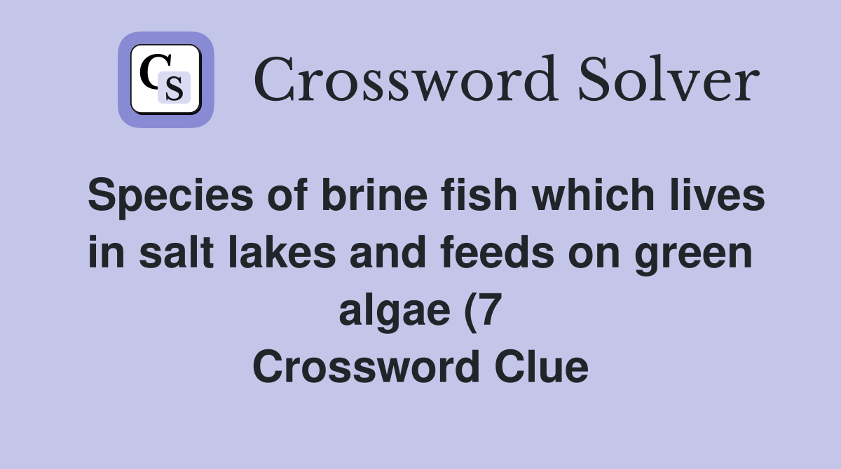 Species of brine fish which lives in salt lakes and feeds on green Species of brine fish which lives in salt lakes and feeds on green
