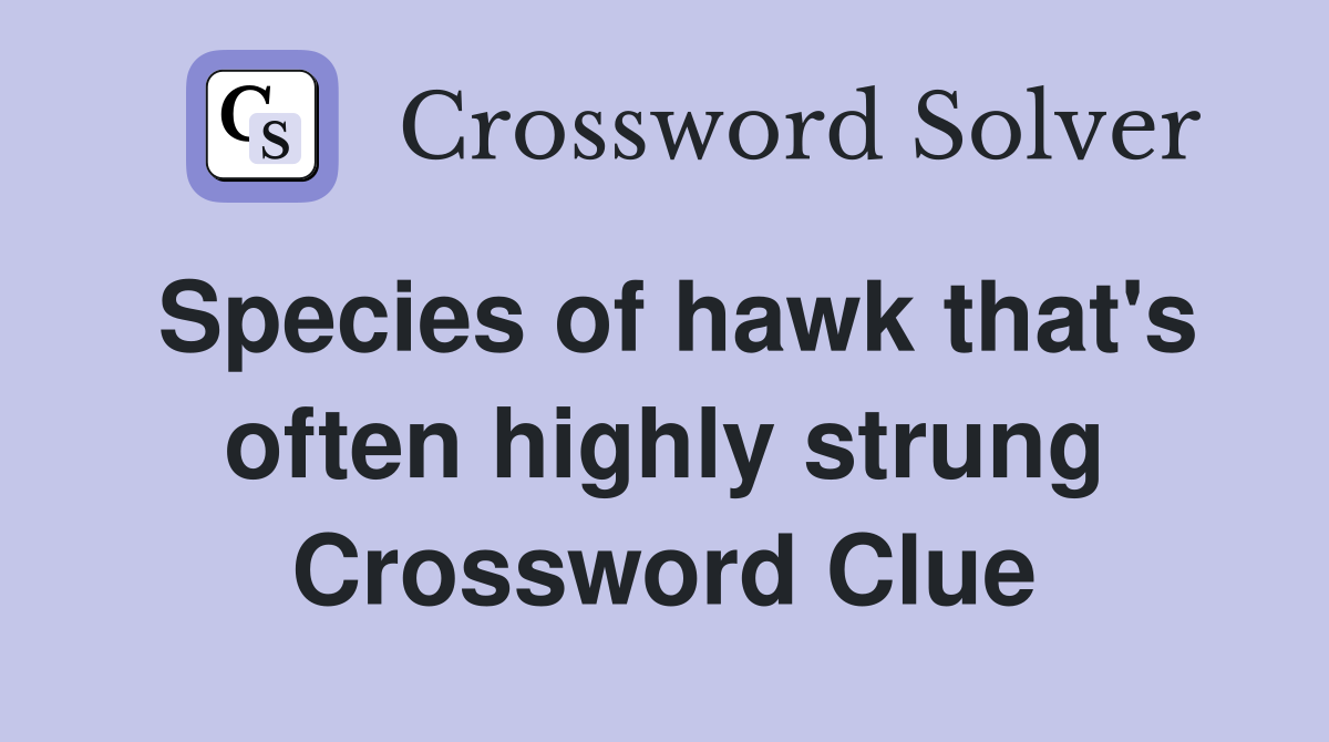 Species of hawk that's often highly strung Crossword Clue