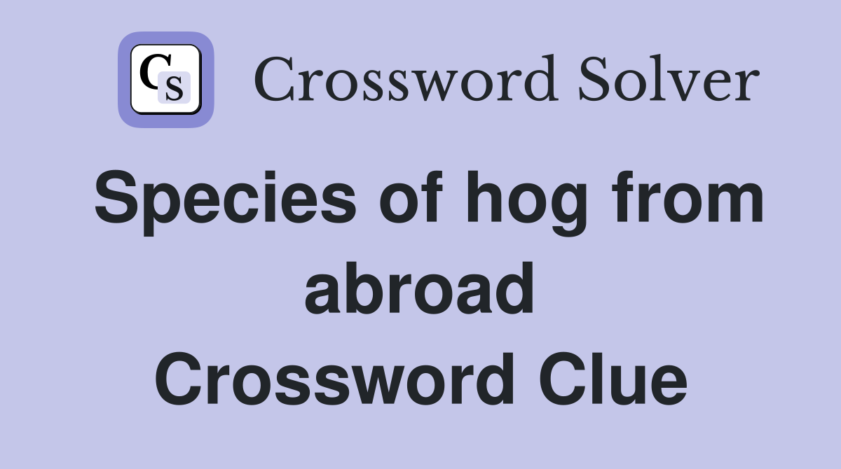 Species of hog from abroad Crossword Clue