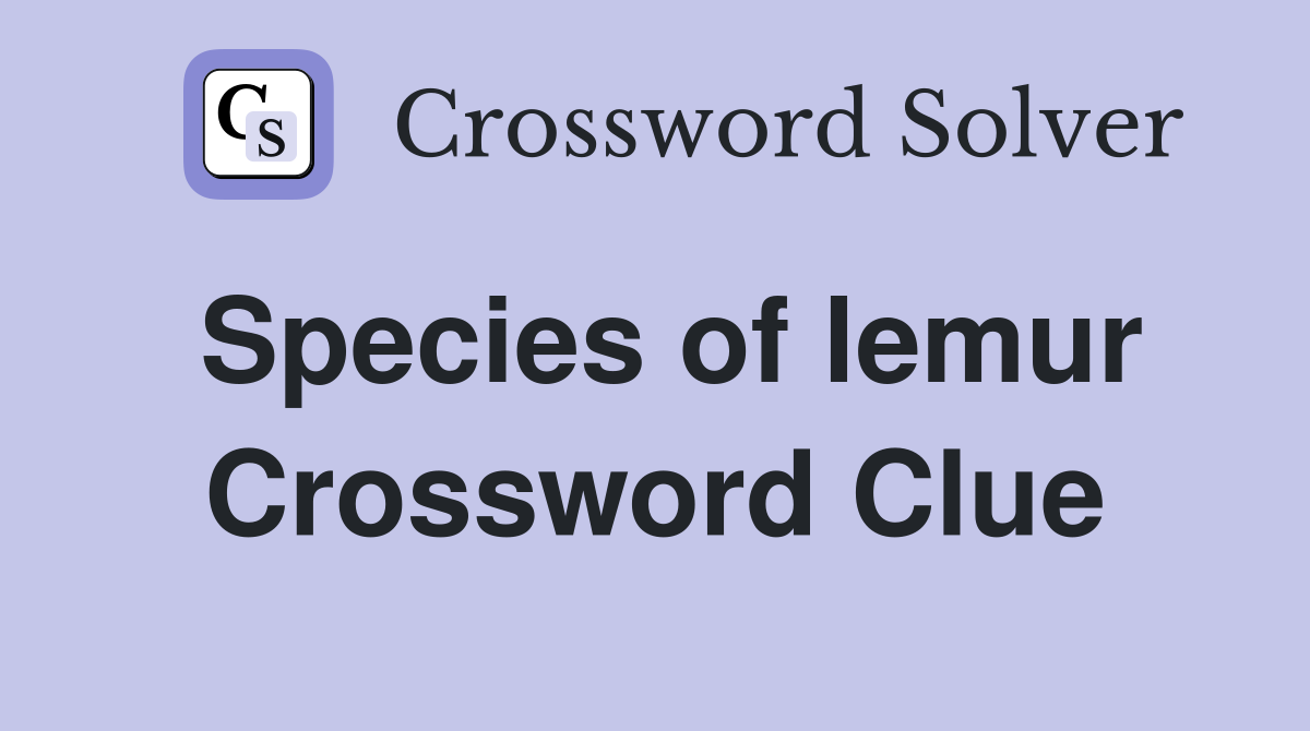 Species of lemur Crossword Clue