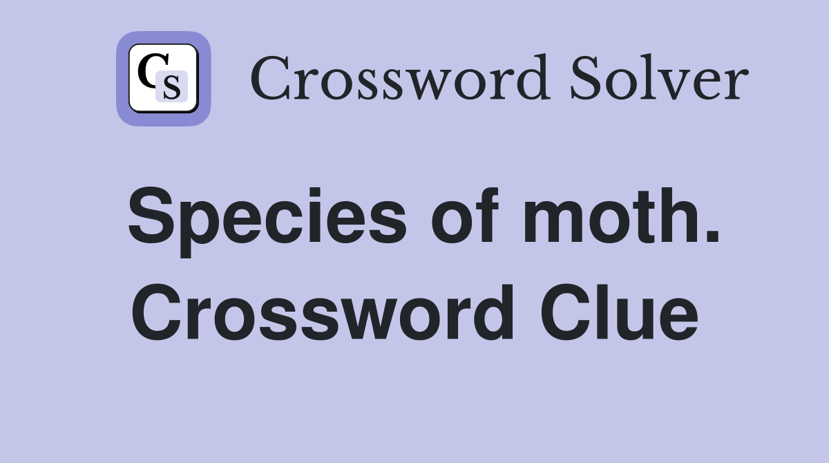 Species of moth. Crossword Clue