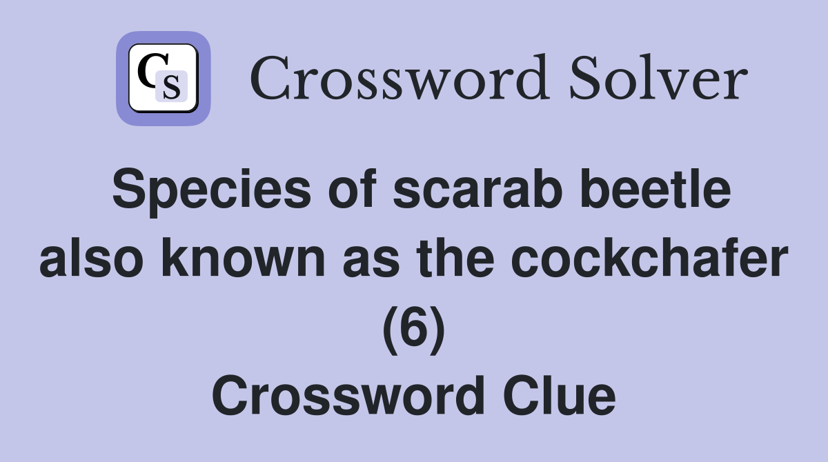 Species of scarab beetle also known as the cockchafer (6) Crossword Clue