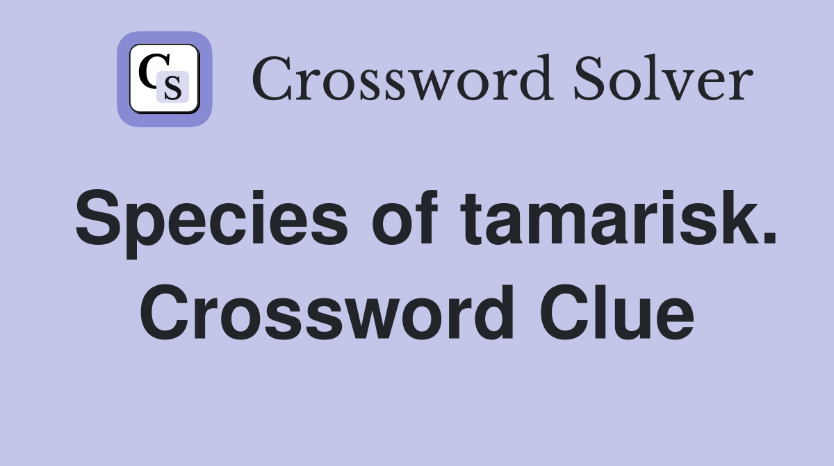 Species of tamarisk. Crossword Clue