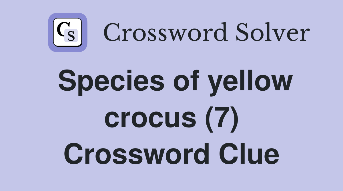 Species of yellow crocus (7) Crossword Clue