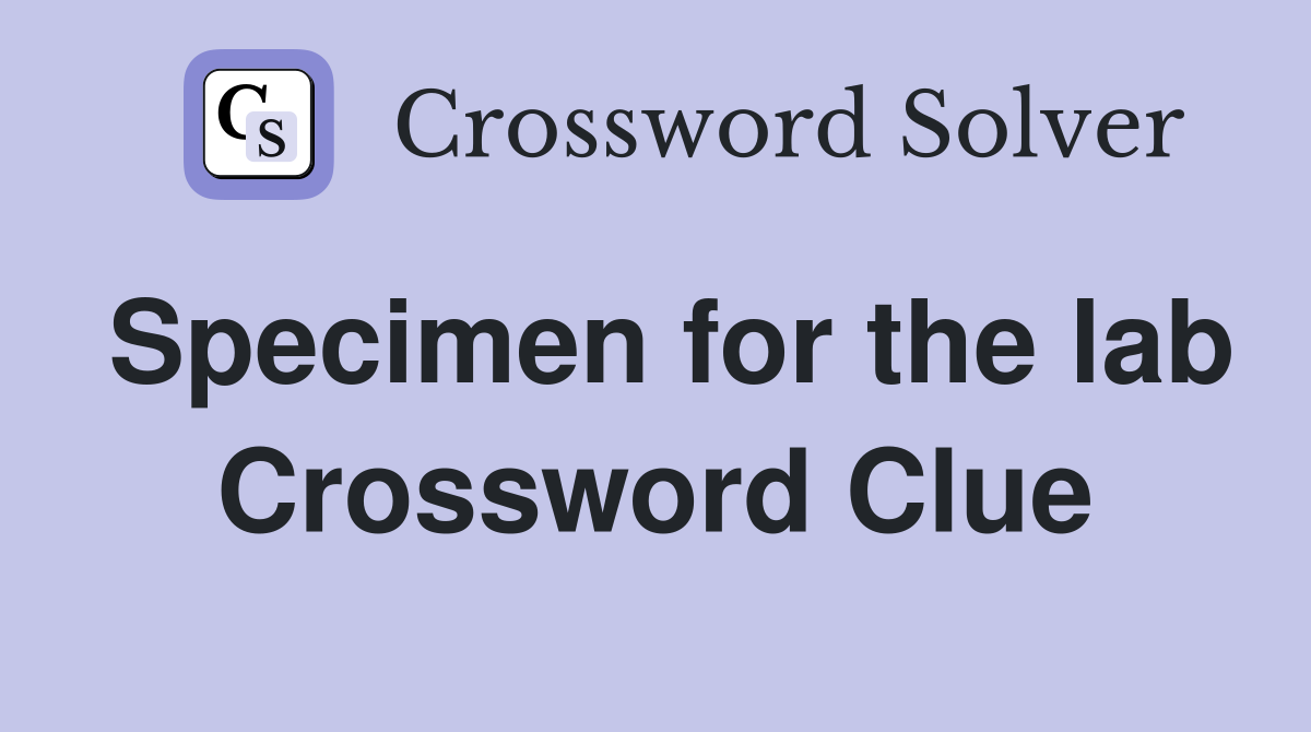 Specimen for the lab Crossword Clue