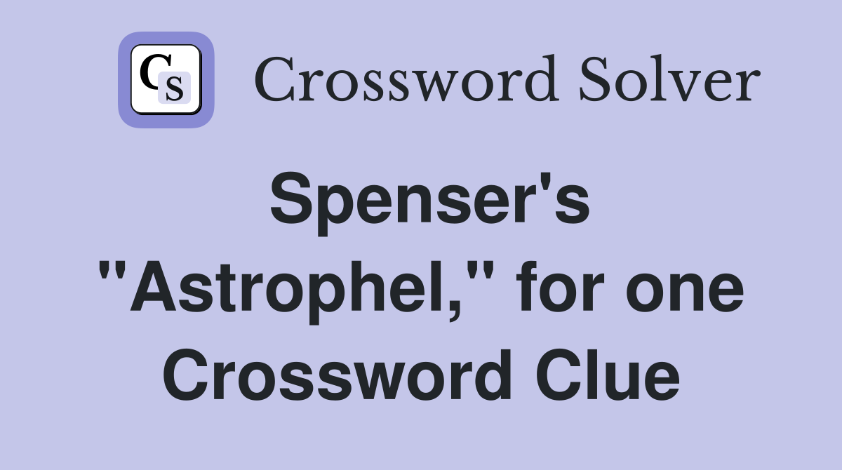 Spenser's "Astrophel," for one Crossword Clue