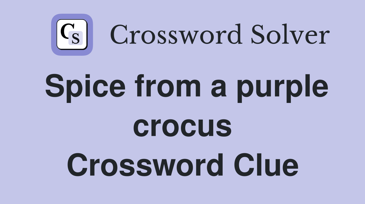 Spice from a purple crocus Crossword Clue