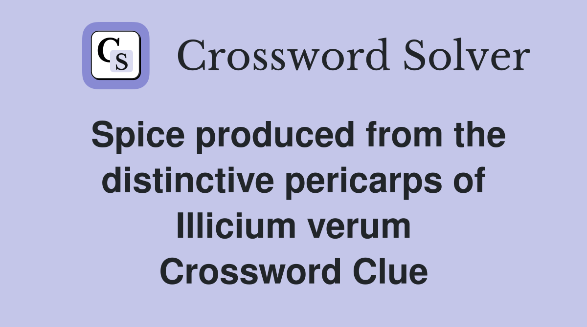 Spice produced from the distinctive pericarps of Illicium verum Crossword Clue