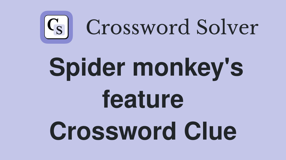 Spider monkey's feature Crossword Clue