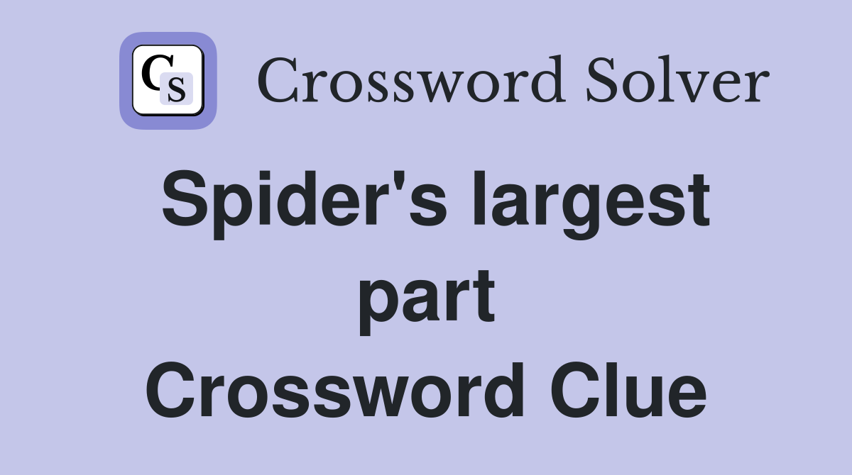 Spider's largest part Crossword Clue