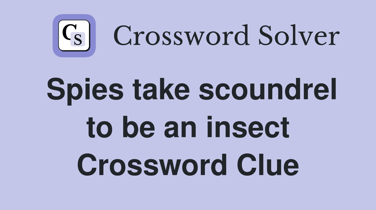 Spies take scoundrel to be an insect Crossword Clue