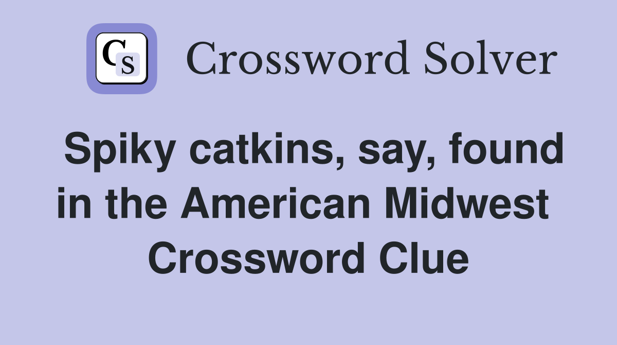 Spiky catkins, say, found in the American Midwest  Crossword Clue