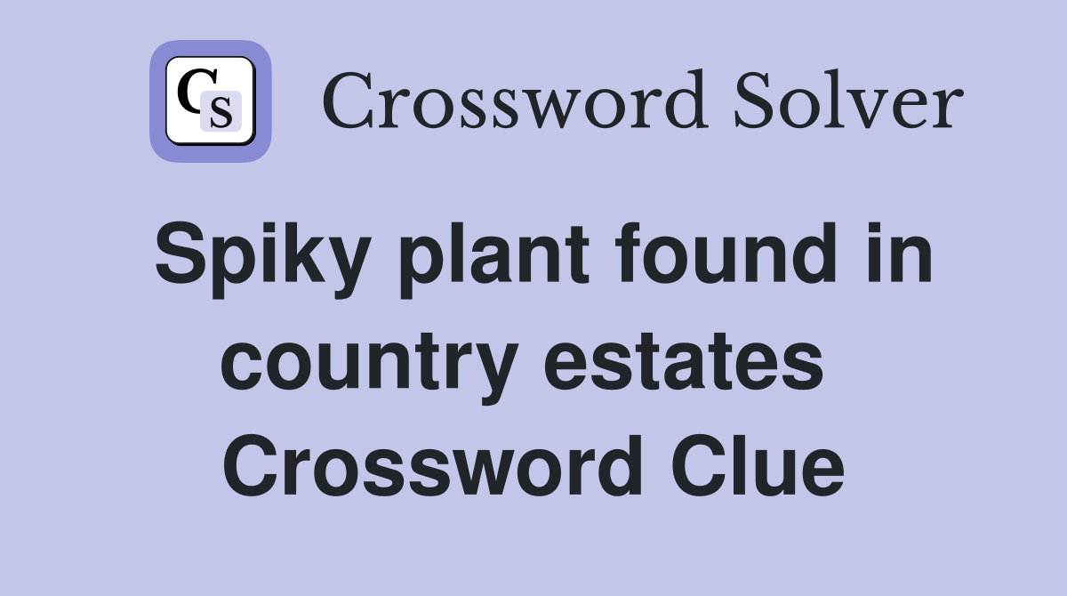 Spiky plant found in country estates  Crossword Clue