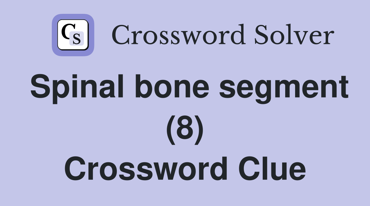 Spinal bone segment (8) Crossword Clue