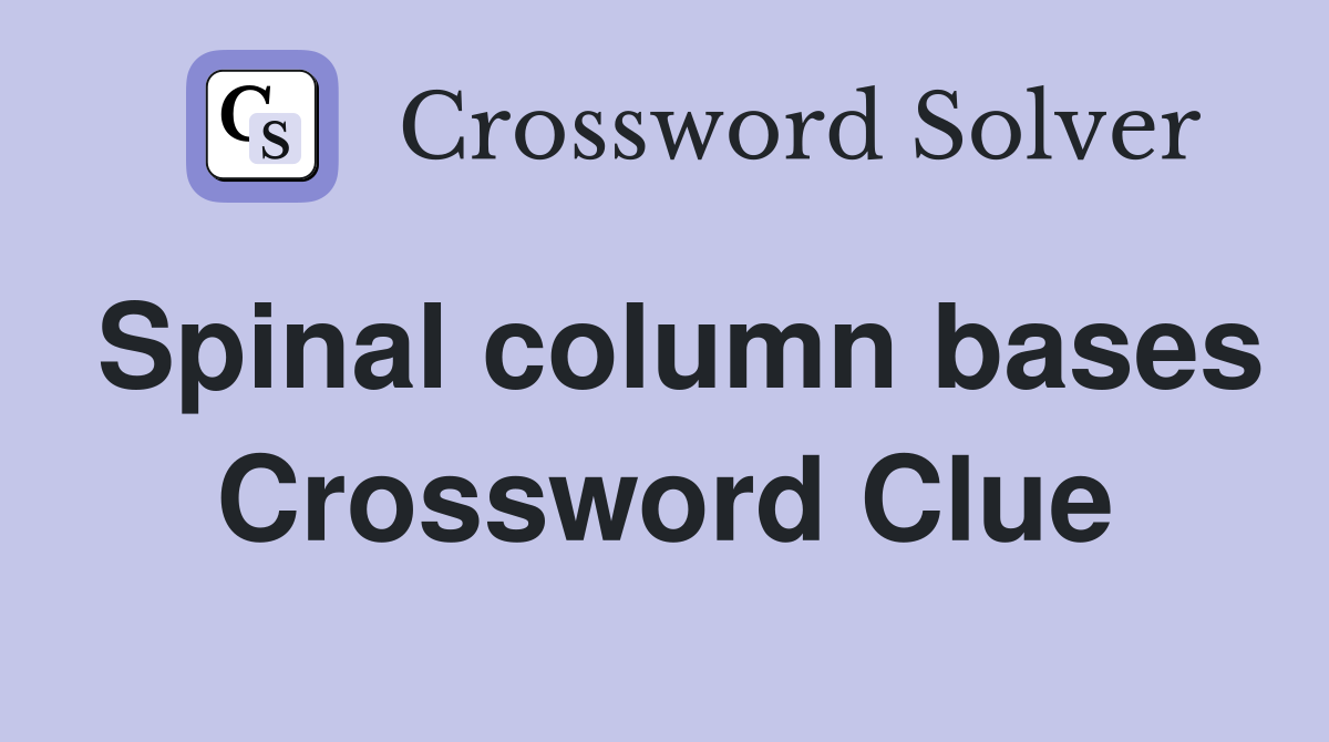 Spinal column bases Crossword Clue