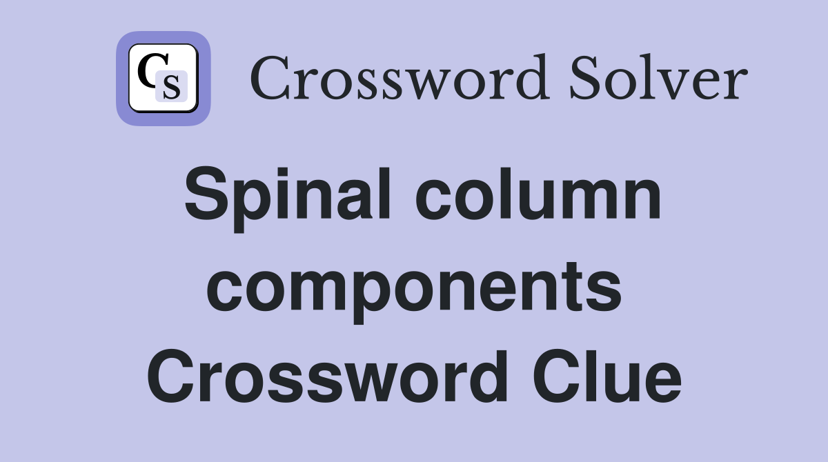 Spinal column components Crossword Clue