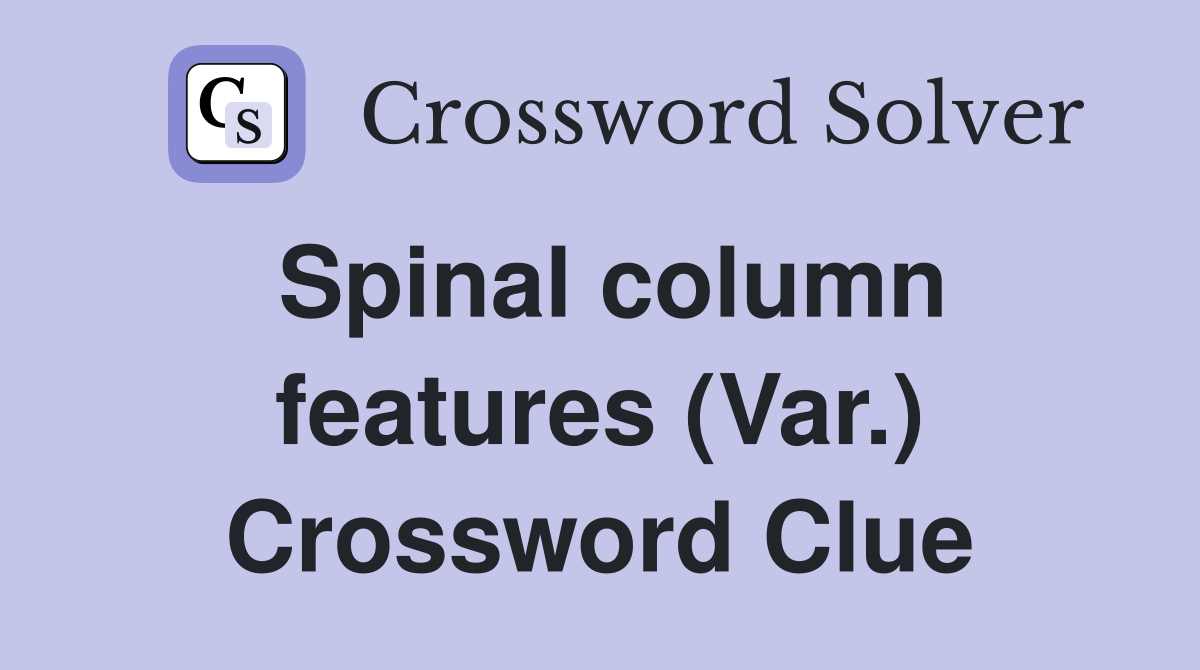 Spinal column features (Var.) Crossword Clue