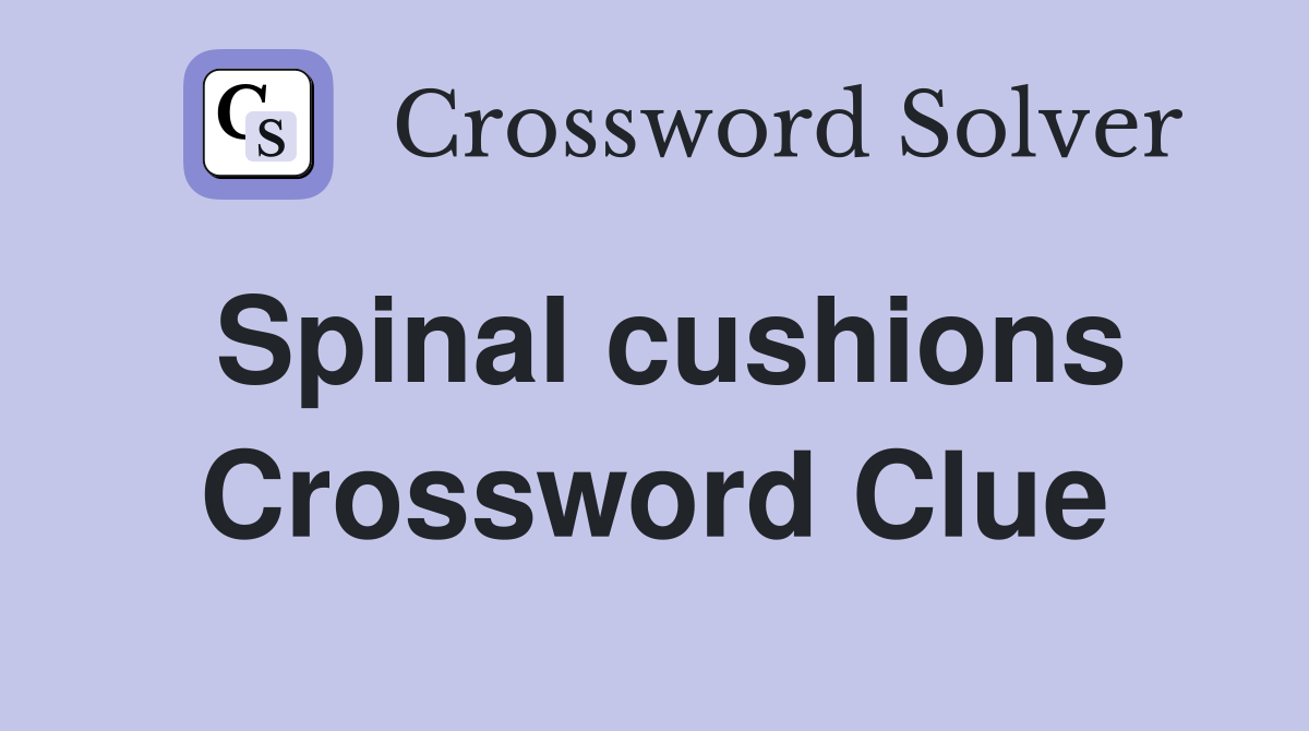 Spinal cushions Crossword Clue