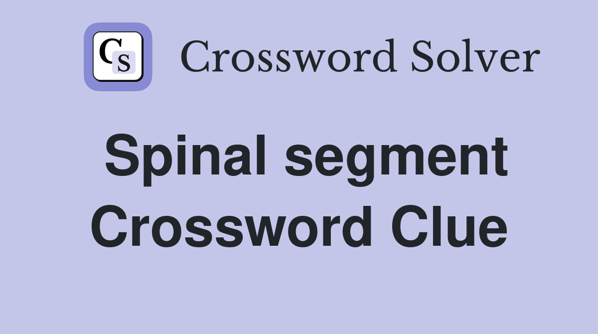 Spinal segment Crossword Clue