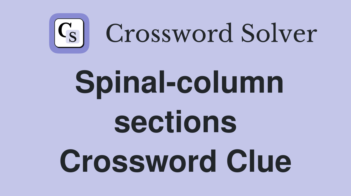 Spinal-column sections Crossword Clue