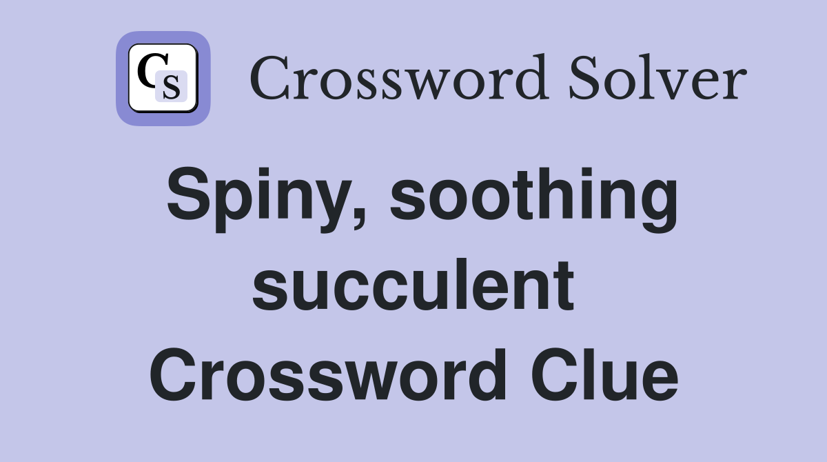 Spiny, soothing succulent Crossword Clue