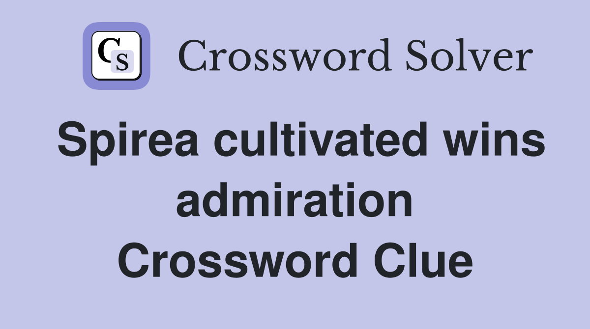 Spirea cultivated wins admiration Crossword Clue